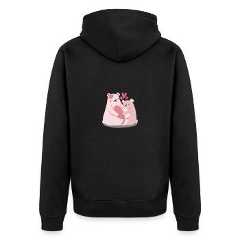 Grande-Soeur Humour Annonce Grossesse - Veste à capuche bio Premium Unisexe - noir - Dos - Nico (187cm)