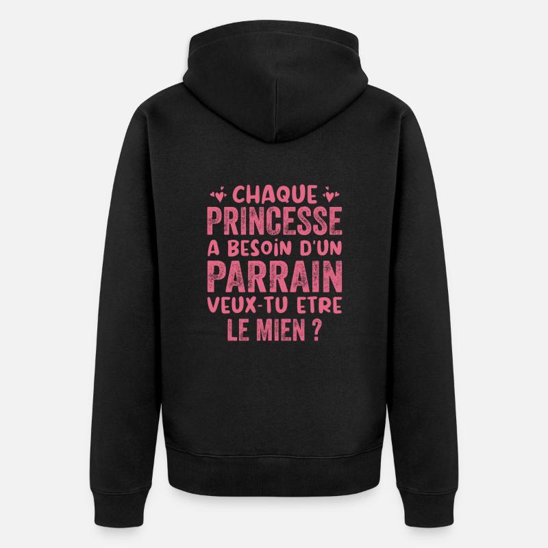 Veux Tu Etre Mon Parrain - Veste à capuche bio Premium Unisexe - noir