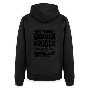 Ich werde Großer Bruder 2025 - Veste à capuche bio Premium Unisexe - noir - Dos - Nico (187cm)