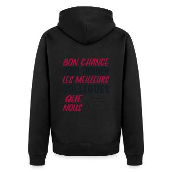 Idée Cadeau Collègue. Départ Collègues Retraite. - Veste à capuche bio Premium Unisexe - noir - Dos - Nico (187cm)