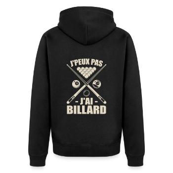 Je Peux Pas J'ai Billard - Veste à capuche bio Premium Unisexe - noir - Dos - Nico (187cm)