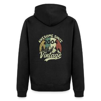 Vintage 2004 Birthday Gift 2004 - Unisex Premium Organic Zip Hoodie - black - Back - Nico (187cm)