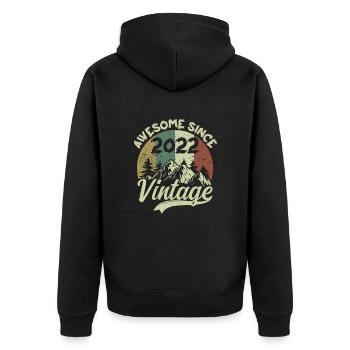 Millésime 2022 Cadeau D'anniversaire 2022 - Veste à capuche bio Premium Unisexe - noir - Dos - Nico (187cm)