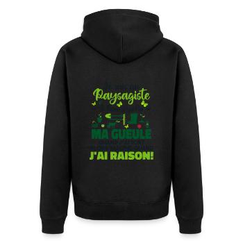 Paysagiste Paysagisme Paysagiste Aménagement - Veste à capuche bio Premium Unisexe - noir - Dos - Nico (187cm)