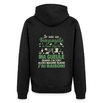 Paysagiste Paysagisme Paysagiste Aménagement - Veste à capuche bio Premium Unisexe - noir - Dos - Nico (187cm)
