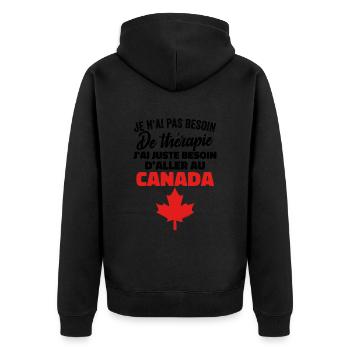 J'ai Juste Besoin D'aller Au Canada Cadeau Voyage - Veste à capuche bio Premium Unisexe - noir - Dos - Nico (187cm)