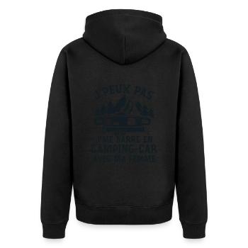 J'peux Pas J'me Barre En Camping Car Avec Ma Femme - Veste à capuche bio Premium Unisexe - noir - Dos - Nico (187cm)