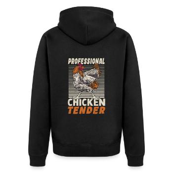 Professional Chicken Tender Crazy Chicken Lady - Veste à capuche bio Premium Unisexe - noir - Dos - Nico (187cm)