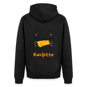 Dans Ma Tete Raclette Humour Raclette - Veste à capuche bio Premium Unisexe - noir - Dos - Nico (187cm)