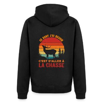 Ce Dont J'ai Besoin C'est D'aller à la Chasse - Veste à capuche bio Premium Unisexe - noir - Dos - Nico (187cm)
