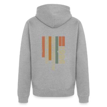 1996 Vintage Retro Jubiläumsgeschenk Jahrgang 1996 - Unisex Premium Bio Zip Hoodie - Grau meliert - Hinten - Nico (187cm)
