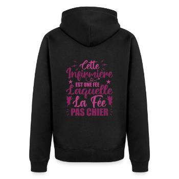 Cette Infirmière est Une Fée - Humour Infirmière - Veste à capuche bio Premium Unisexe - noir - Dos - Nico (187cm)