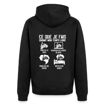 Ce que je fais durant mon temps libre QUAD - Veste à capuche bio Premium Unisexe - noir - Dos - Nico (187cm)