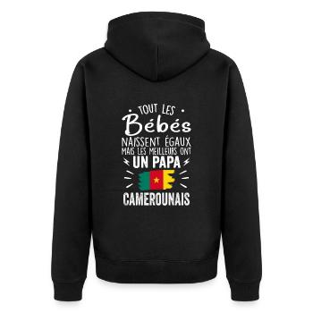Bébés égaux meilleurs ont un papa Camerounais - Veste à capuche bio Premium Unisexe - noir - Dos - Nico (187cm)