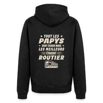 Routier Papy Cadeau Chauffeurs Routiers - Veste à capuche bio Premium Unisexe - noir - Dos - Nico (187cm)