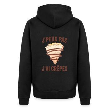 J'peux Pas J'ai Crêpes Cadeau Humour Drole - Veste à capuche bio Premium Unisexe - noir - Dos - Nico (187cm)