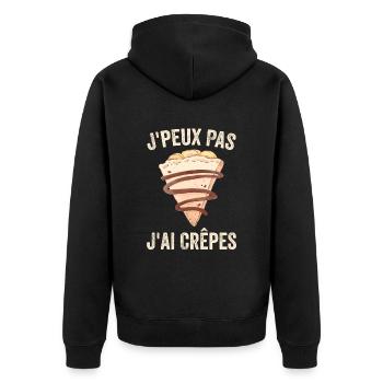J'peux Pas J'ai Crêpes Cadeau Humour Drole - Veste à capuche bio Premium Unisexe - noir - Dos - Nico (187cm)