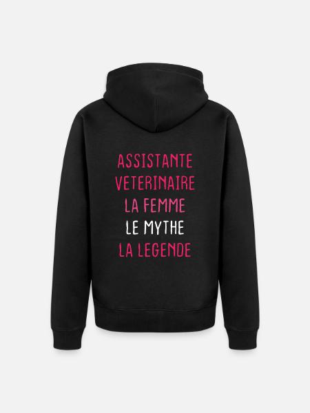 Assistante Veterinaire - Veste à capuche bio Premium Unisexe - noir