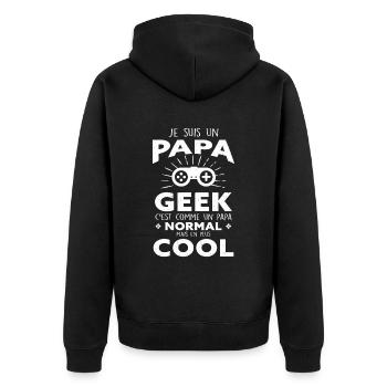 Je suis un Papa Geek - Cadeau Gaming - Veste à capuche bio Premium Unisexe - noir - Dos - Nico (187cm)