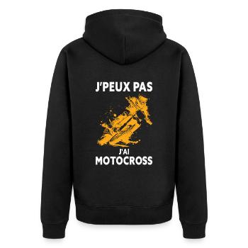 Je Peux Pas J'ai Motocross - Cadeau Motard - Veste à capuche bio Premium Unisexe - noir - Dos - Nico (187cm)