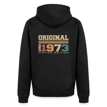 Original 1973 Rétro Cadeau 51e Anniversaire 1973 - Veste à capuche bio Premium Unisexe - noir - Dos - Nico (187cm)
