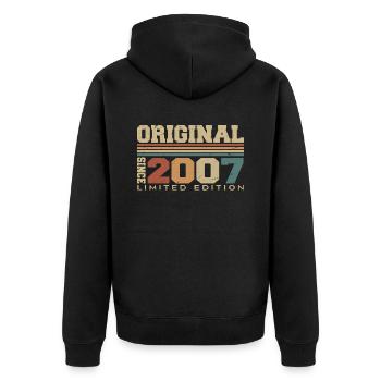 Original 2007 Retro Gift 17th Anniversary 2007 - Unisex Premium Organic Zip Hoodie - black - Back - Nico (187cm)
