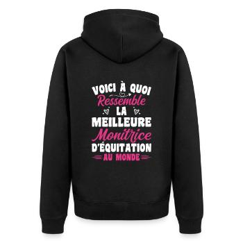 La Meilleure Monitrice D'équitation Au Monde - Veste à capuche bio Premium Unisexe - noir - Dos - Nico (187cm)