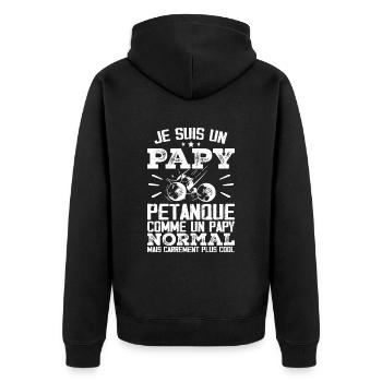 I'm a petanque grandpa - Unisex Premium Organic Zip Hoodie - black - Back - Nico (187cm)
