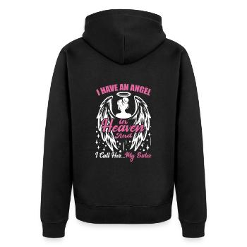 I Miss My Family Memorial Guardian Angel In Heaven - Veste à capuche bio Premium Unisexe - noir - Dos - Nico (187cm)