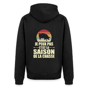 Je Peux Pas C'est La Saison De La Chasse - Veste à capuche bio Premium Unisexe - noir - Dos - Nico (187cm)