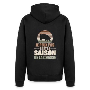 Je Peux Pas C'est La Saison De La Chasse - Veste à capuche bio Premium Unisexe - noir - Dos - Nico (187cm)