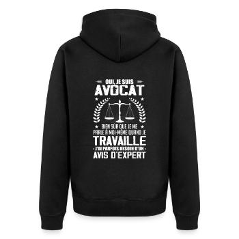 Yes I'm Lawyer Humor - Birthday Gift - Unisex Premium Organic Zip Hoodie - black - Back - Nico (187cm)