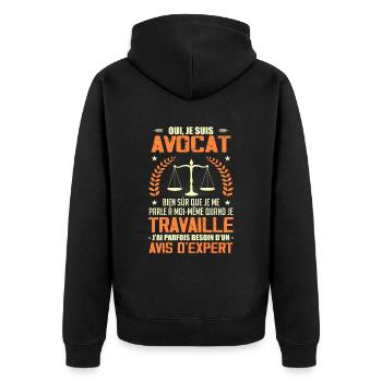 Yes I'm Lawyer Humor - Birthday Gift - Unisex Premium Organic Zip Hoodie - black - Back - Nico (187cm)