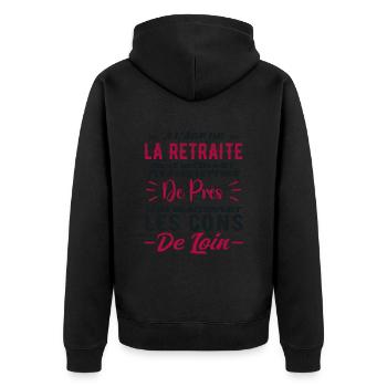 Avec l'age on reconnaît les cons de loin - Veste à capuche bio Premium Unisexe - noir - Dos - Nico (187cm)