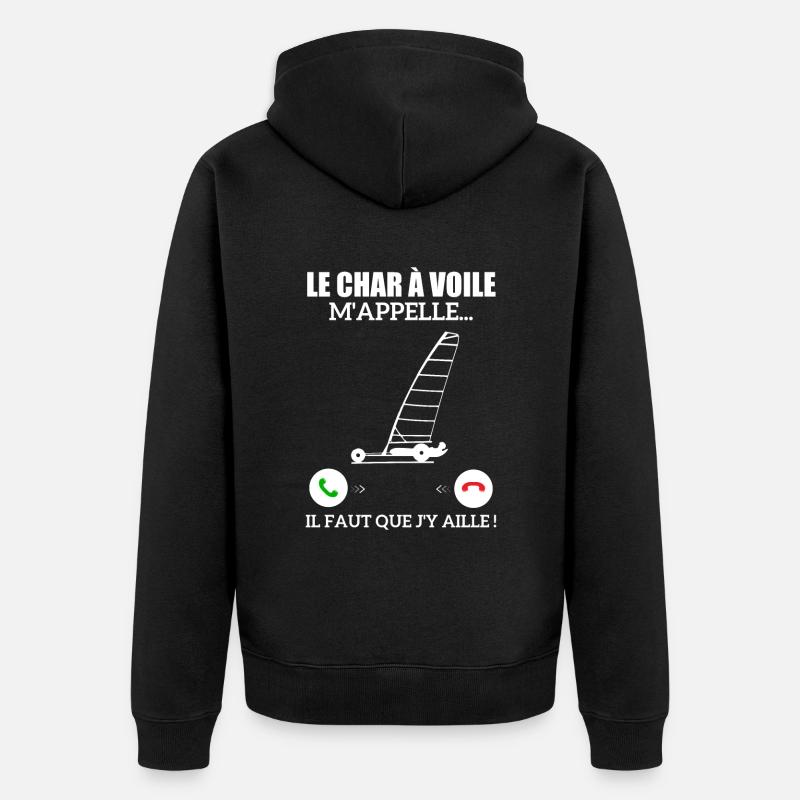 Le Char à Voile M'appelle - Veste à capuche bio Premium Unisexe - noir