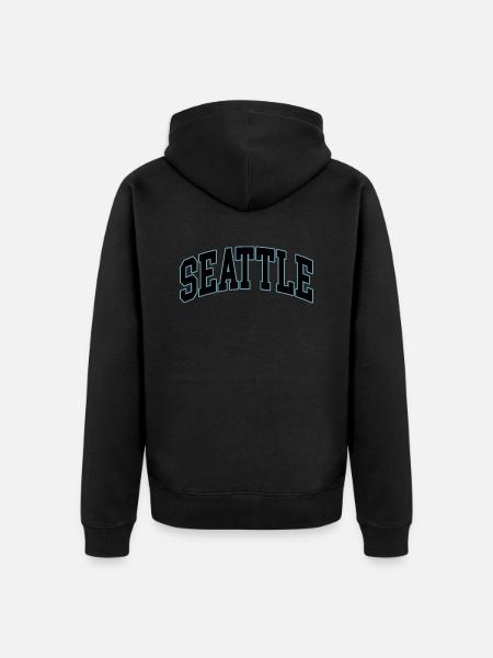 Seattle - Unisex Premium Organic Zip Hoodie - black