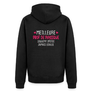 Meilleure prof de physique imitée jamais égalée - Veste à capuche bio Premium Unisexe - noir - Dos - Nico (187cm)