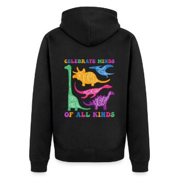 Celebrate Minds Of All Kinds - Autism Awareness - Veste à capuche bio Premium Unisexe - noir - Dos - Nico (187cm)
