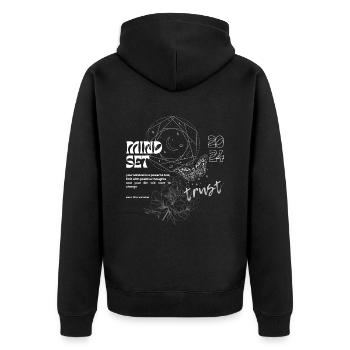 Rendez 2024 génial - Veste à capuche bio Premium Unisexe - noir - Dos - Nico (187cm)