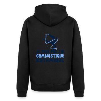 Ich kann nicht Ich habe Vintage Rhythmic Gym Frau - Unisex Premium Bio Zip Hoodie - Schwarz - Hinten - Nico (187cm)