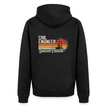 Future career as a civil engineer Civil engineering - Unisex Premium Organic Zip Hoodie - black - Back - Nico (187cm)