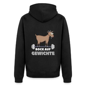 Poids fantaisie - Veste à capuche bio Premium Unisexe - noir - Dos - Nico (187cm)