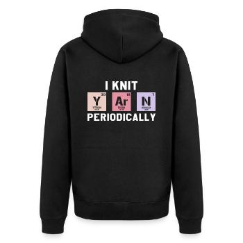 Funny Scientist Knitting I Knit Yarn Periodically - Unisex Premium Organic Zip Hoodie - black - Back - Nico (187cm)
