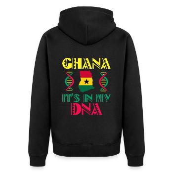 DNA Ghana Afrikanische Länder Afrika Ghana - Unisex Premium Bio Zip Hoodie - Schwarz - Hinten - Nico (187cm)