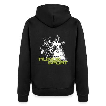 Hundesport - Unisex Premium Bio Zip Hoodie - Schwarz - Hinten - Nico (187cm)