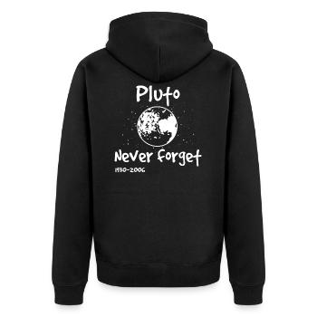 Physics Pluto - Unisex Premium Organic Zip Hoodie - black - Back - Nico (187cm)
