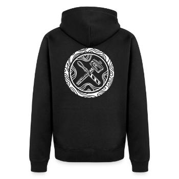 Carpenter - Unisex Premium Organic Zip Hoodie - black - Back - Nico (187cm)