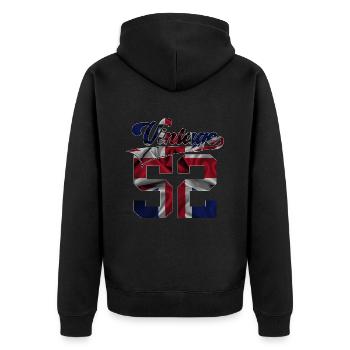 74TH BIRTHDAY UK VINTAGE 1952 - Unisex Premium Organic Zip Hoodie - black - Back - Nico (187cm)