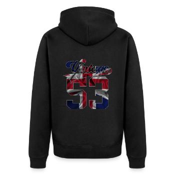 73RD BIRTHDAY UK VINTAGE 1953 - Unisex Premium Organic Zip Hoodie - black - Back - Nico (187cm)
