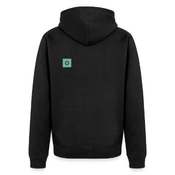 Shoot - Unisex Premium Bio Zip Hoodie - Schwarz - Hinten - Nico (187cm)